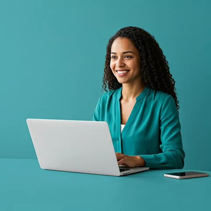 A person reading recovery resources on a laptop